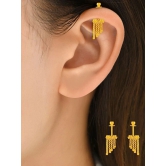 LUV FASHION Gold EarCuff Earrings ( Pack of 2 ) - Gold