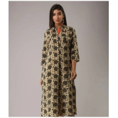 MAUKA - Green Cotton Womens Front Slit Kurti ( Pack of 1 ) - None