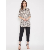 Women White & Black Printed Tunic with Trousers