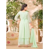 Aarika Sea Green Georgette Girls Kurta and Sharara Set ( Pack of 1 ) - None