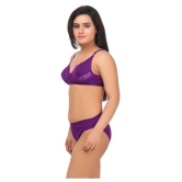 TCG Purple Cotton Lycra Bra & Panty Set - 38