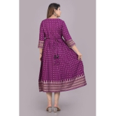 SIPET - Purple Rayon Womens Anarkali Kurti ( Pack of 1 ) - None