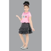 Coxxup Pink Crepe Girls Top With Skirt ( Pack of 1 ) - None