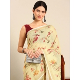 Designer Cream Silk Saree