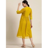 Juniper Georgette Embroidered Midi Womens Fit & Flare Dress - Mustard ( Pack of 1 ) - None