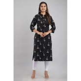 MAUKA - Black Rayon Womens Straight Kurti ( Pack of 1 ) - None