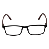 Hrinkar Trending Eyeglasses: Brown and Black Rectangle Optical Spectacle Frame For Men & Women |HFRM-BK-BWN-15