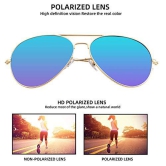 Bio-th Polarized Aviator Sunglasses Unisex UV Protection with Metal Mirror Frame Technology