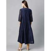 Juniper Chanderi Solid Anarkali Womens Kurti - Indigo ( Pack of 1 ) - None