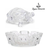 DIYAAN ENT IMPORTED VASTU - FENGSHUI CRYSTAL TURTLE | CRYSTAL TORTOISE | CRYSTAL KACHUA | WITH CRYSTAL PLATE MEDIUM SIZE