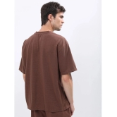 Ketch Polyester Oversized Fit Solid Half Sleeves Mens T-Shirt - Brown ( Pack of 1 ) - None