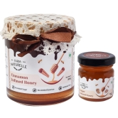 Farm Naturelle-Cinnamon Infused Honey |300g and Clove Honey 55g | No Added Sugars, Improves Immunity| 100% Pure Raw Natural Wild Forest Honey|