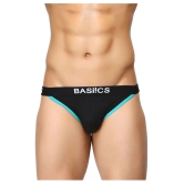 BASIICS By La Intimo - Black Cotton Mens Thongs ( Pack of 3 ) - L