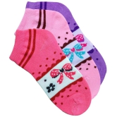 SELETA - Multicolor Cotton Blend Women's Ankle Length Socks ( Pack of 3 ) - None