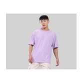 AKTIF Cotton Blend Oversized Fit Solid Half Sleeves Mens T-Shirt - Lavender ( Pack of 1 ) - None