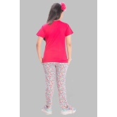 Girls Printed Cotton Round Neck Short Sleeves Pyjama Set-9-10 years