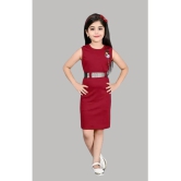 Coxxup Maroon Crepe Girls Bodycon Dress ( Pack of 1 ) - None