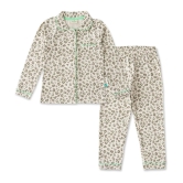 Juscubs - Beige Cotton Girls Night Suit Set ( Pack of 1 ) - None