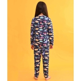 DINOSAUR RAINBOW LONG SLEEVES GIRLS PYJAMA SET - BLUE-5-6 YEARS / 2N / PINK