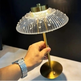 Umbrella Highlighting Lamp-Metalic Gold / Metal | Acrylic | Gloss Finish / H: 16 | L: 8 | W: 4 (Inch)