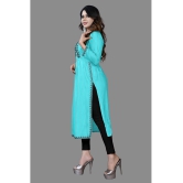 haya fashion - Turquoise Rayon Women's Straight Kurti ( Pack of 1 ) - None