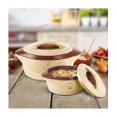 Milton Royal Jr. Insulated Inner Stainless Steel Casserole,Set of 3, (410 ml, 830 ml, 1.27 Litres),Brown | BPA Free |Food Grade | Easy to Carry | Easy to Store | Ideal For Chapatti | Roti | 