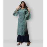 MAUKA - Turquoise Green Straight Rayon Womens Stitched Salwar Suit ( Pack of 1 ) - XL