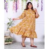 Swasti Cotton Blend Printed Anarkali Womens Kurti - Yellow ( Pack of 1 ) - None