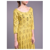 Doriya - Yellow Rayon Women's Flared Kurti - XXL