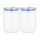 HomePro - Round Container | Airtight | Silicone Cap | Blue | Plastic Utility Container ( Set of 2 ) - 900 ml - Blue