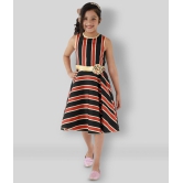 Kids Cave - Orange Crepe Girl's A-line Dress ( Pack of 1 ) - None