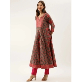 Divena Cotton Printed Anarkali Womens Kurti - Green ( Pack of 1 ) - None