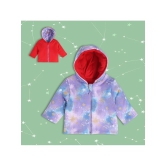 Miniklub Baby Girls Hooded Full Sleeve Knit Jacket (Red/Purple Color) - None