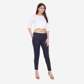 Women's Cotton Formal Trousers - Navy Navy L