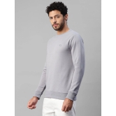 UrbanMark Men Regular Fit Solid Full Sleeves Round Neck Fleece Sweatshirt-Light Grey - None