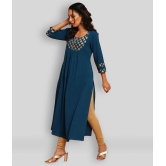 Janasya - Green Crepe Womens Straight Kurti ( Pack of 1 ) - M