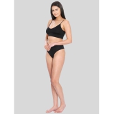 ILRASO - Black Poly Cotton Women's Bra & Panty Set ( Pack of 1 ) - None