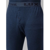 Lux Cottswool - Blue Cotton Blend Mens Thermal Bottoms ( Pack of 1 ) - None