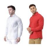 KLOSET By RIAG 100% Cotton Regular Fit Solids Full Sleeves Men's Casual Shirt - Red ( Pack of 2 ) - None