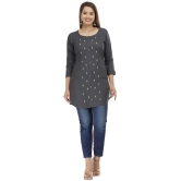 JC4U - Grey Rayon Womens Straight Kurti ( Pack of 1 ) - None