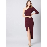 Sheetal associates - Maroon Cotton Blend Womens Bodycon Dress ( Pack of 1 ) - None