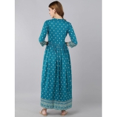 KIPEK - Teal Cotton Womens Straight Kurti ( Pack of 1 ) - None