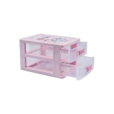 Double Layer Table Drawer Organizer, Pink, Plastic