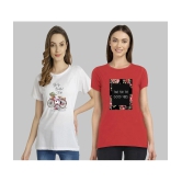 CHOZI - Multi Color Cotton Blend Regular Fit Womens T-Shirt ( Pack of 2 ) - None