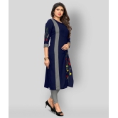 Vbuyz - Blue Rayon Womens Straight Kurti - 3XL