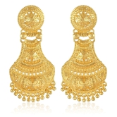 VIVASTRI Golden Stud Earrings ( Pack of 1 ) - Golden