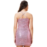 Globus Polyester Embellished Mini Womens Bodycon Dress - Pink ( Pack of 1 ) - None