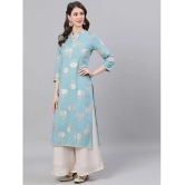 Antaran Cotton Solid Straight Womens Kurti - Blue ( Pack of 1 ) - None