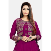 Estela - Wine Rayon Women''s Jacket Style Kurti ( Pack of 1 ) - None