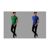 SKYRISE - Multicolor Cotton Blend Slim Fit Men's Polo T Shirt ( Pack of 2 ) - None